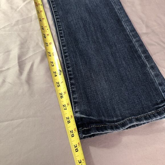 Rock 47 By Wrangler Jeans 28 x 30 Women Boot Cut Studded Pockets Low Rise Blue - Picture 8 of 14